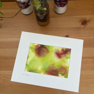 New Original Signed Artwork Colorful Alcohol Ink on Paper